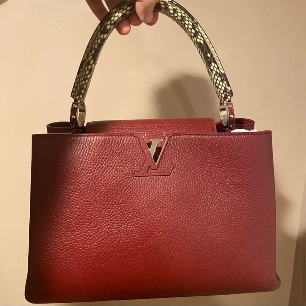 Louis Vuitton | Bags | Louis Vuitton Capucines Leather Handbag With ...